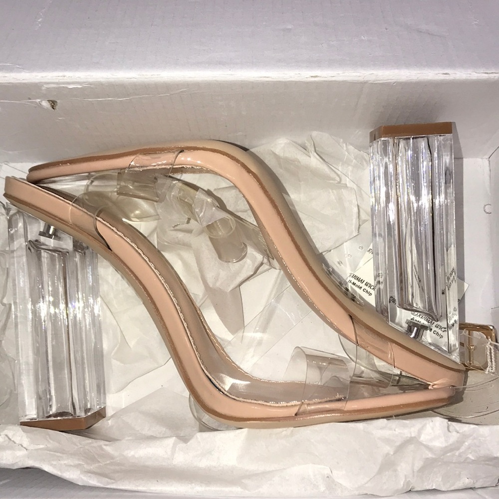Clear Block Heels